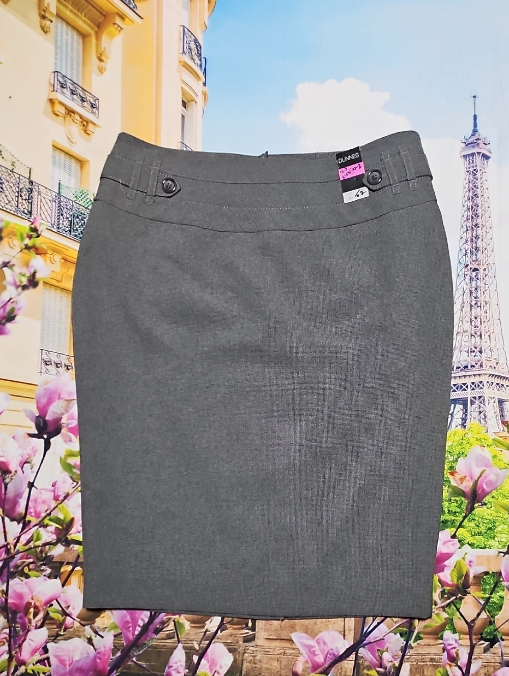 Dunnes Elegant Gray Pencil Skirt Size 8 New